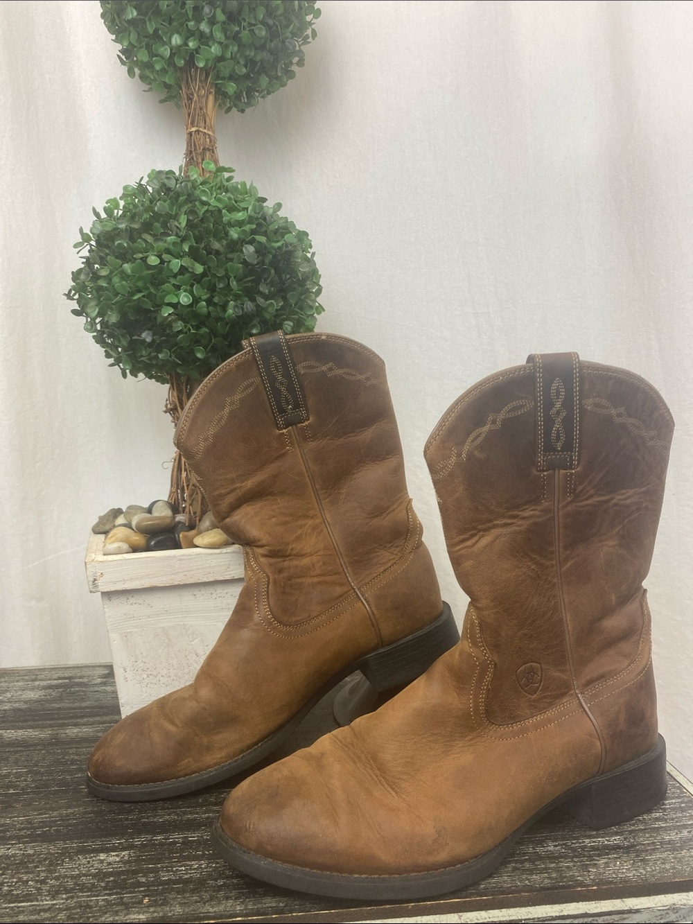 Ariat Brown Heritage 10” Western Cowboy Leather Boots 8.5